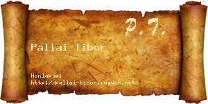 Pallai Tibor névjegykártya